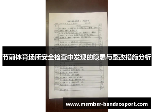 节前体育场所安全检查中发现的隐患与整改措施分析